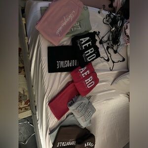 Aeropostale Fit & Flare Sweatpants and matching zipups 4 sets 2 flare sweatpants